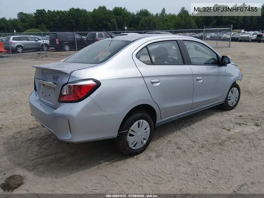 2022 Mitsubishi Mirage G4 Es VIN: ML32FUFJ3NHF07455 Lot: 45541415