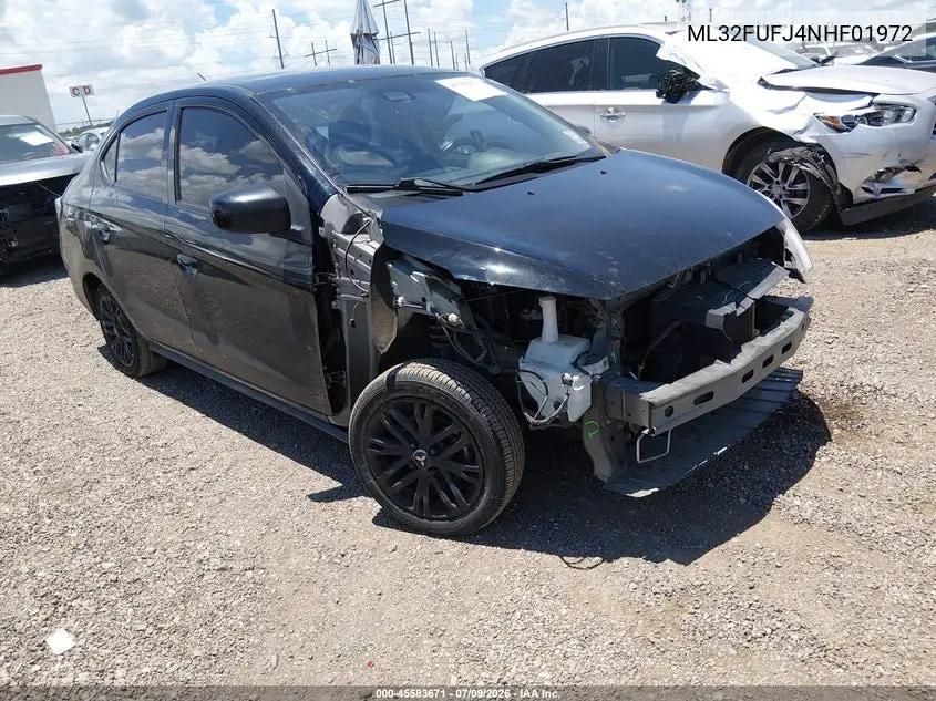2022 Mitsubishi Mirage G4 Black Edition/Es/Le VIN: ML32FUFJ4NHF01972 Lot: 45583671