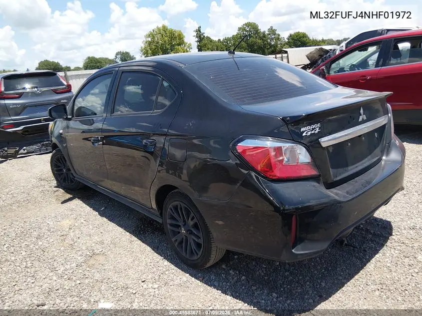 2022 Mitsubishi Mirage G4 Black Edition/Es/Le VIN: ML32FUFJ4NHF01972 Lot: 45583671