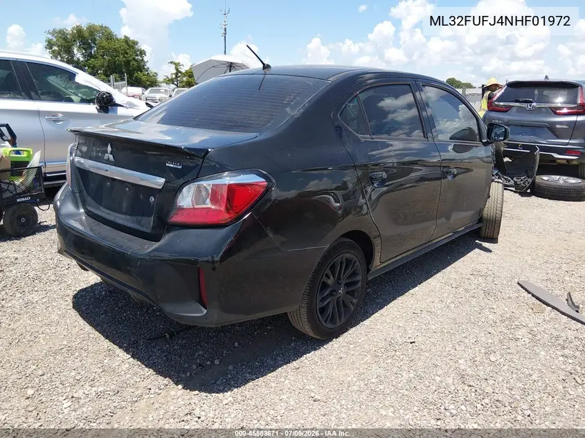 2022 Mitsubishi Mirage G4 Black Edition/Es/Le VIN: ML32FUFJ4NHF01972 Lot: 45583671