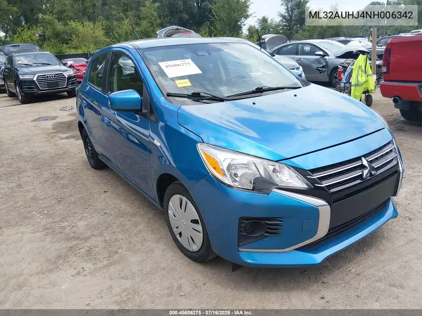 2022 Mitsubishi Mirage Es/Le VIN: ML32AUHJ4NH006342 Lot: 45606275