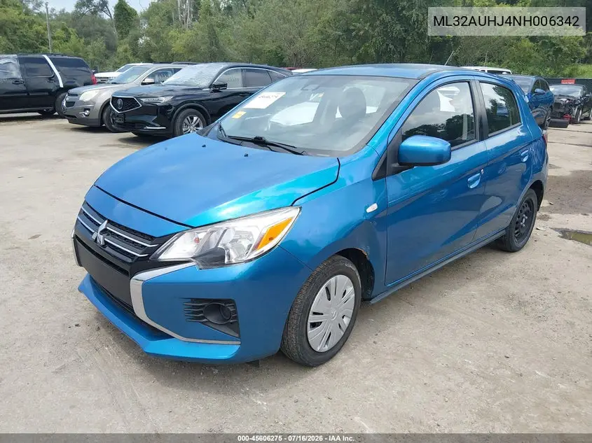 2022 Mitsubishi Mirage Es/Le VIN: ML32AUHJ4NH006342 Lot: 45606275