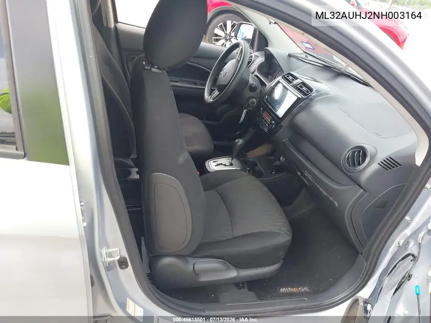 2022 Mitsubishi Mirage Es/Le VIN: ML32AUHJ2NH003164 Lot: 45615501