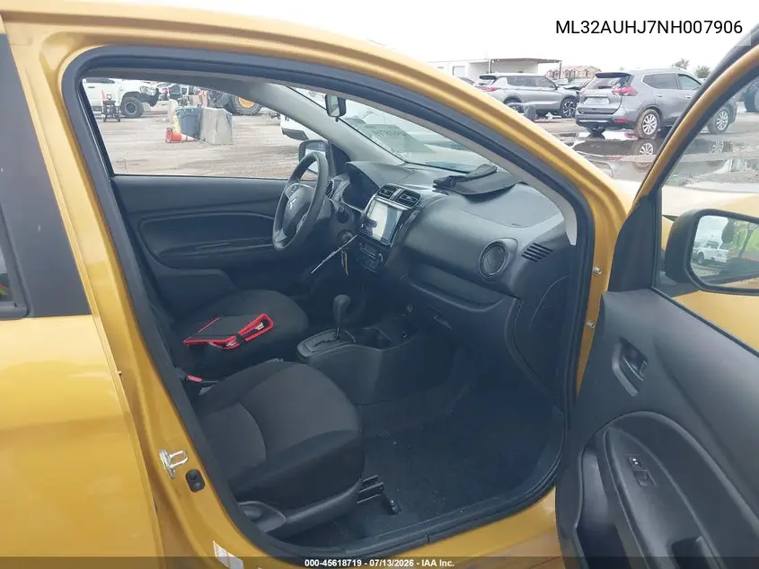 2022 Mitsubishi Mirage Es/Le VIN: ML32AUHJ7NH007906 Lot: 45618719