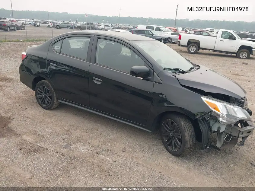 2022 Mitsubishi Mirage G4 Black Edition/Es/Le VIN: ML32FUFJ9NHF04978 Lot: 45652872