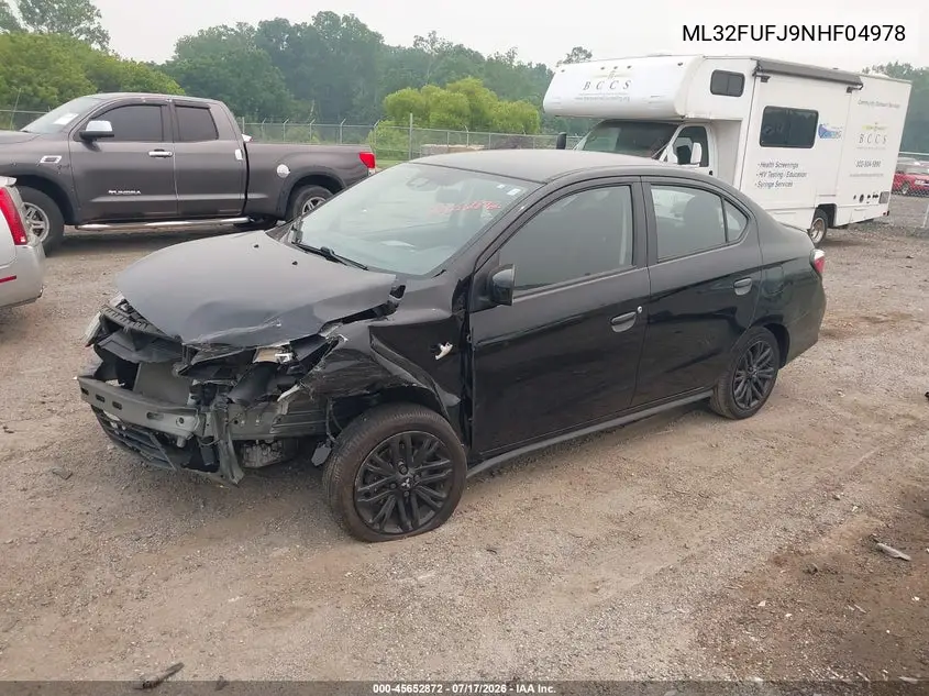 2022 Mitsubishi Mirage G4 Black Edition/Es/Le VIN: ML32FUFJ9NHF04978 Lot: 45652872