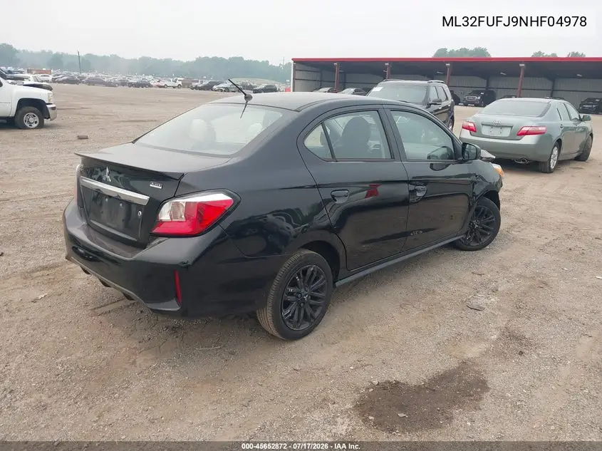 2022 Mitsubishi Mirage G4 Black Edition/Es/Le VIN: ML32FUFJ9NHF04978 Lot: 45652872