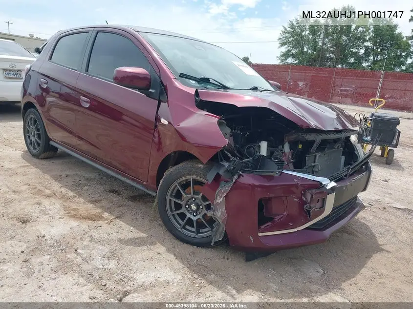 2023 Mitsubishi Mirage Es/Le VIN: ML32AUHJ1PH001747 Lot: 45398104
