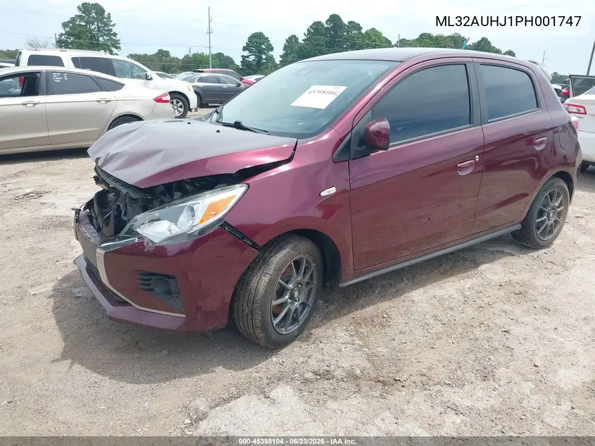2023 Mitsubishi Mirage Es/Le VIN: ML32AUHJ1PH001747 Lot: 45398104