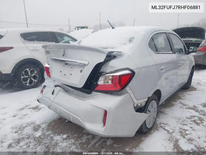 ML32FUFJ7RHF06881 2024 Mitsubishi Mirage G4 Es