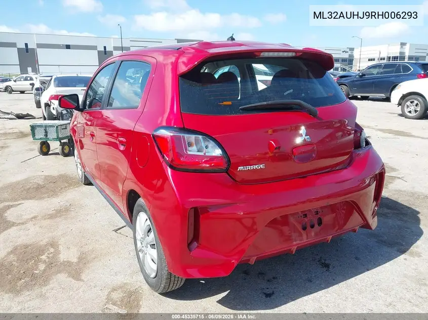 2024 Mitsubishi Mirage Es/Le VIN: ML32AUHJ9RH006293 Lot: 45335715