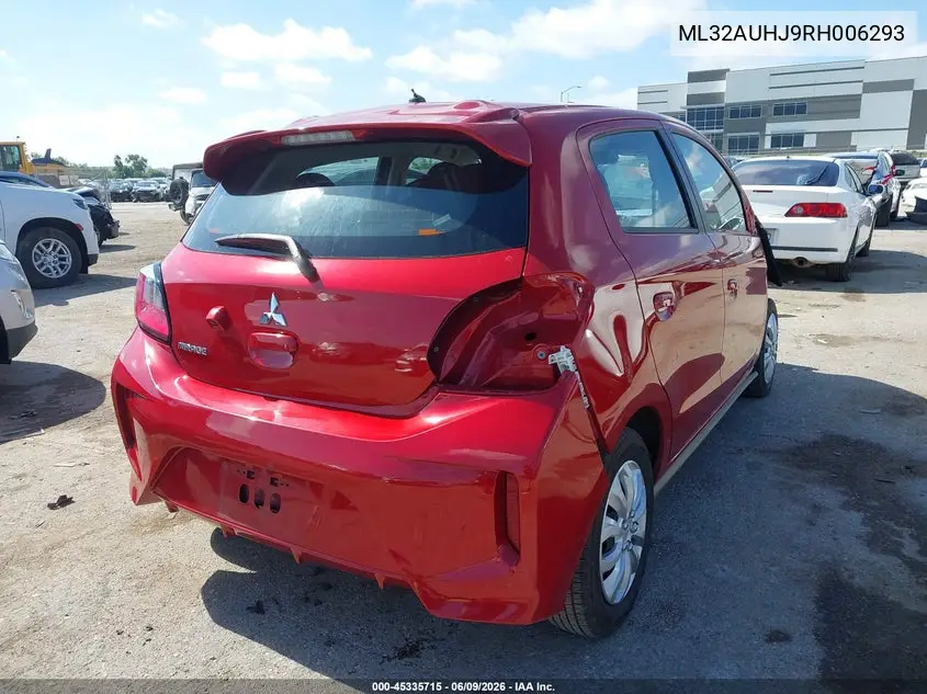2024 Mitsubishi Mirage Es/Le VIN: ML32AUHJ9RH006293 Lot: 45335715