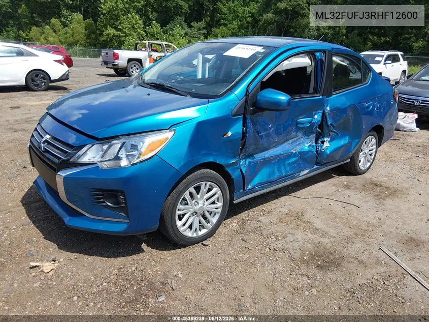 2024 Mitsubishi Mirage G4 Le VIN: ML32FUFJ3RHF12600 Lot: 45369239