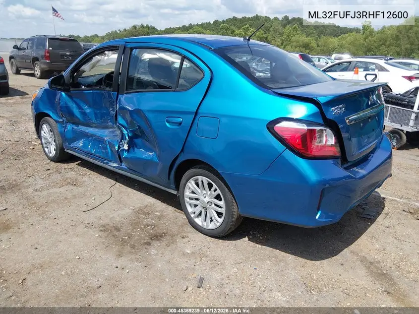 2024 Mitsubishi Mirage G4 Le VIN: ML32FUFJ3RHF12600 Lot: 45369239