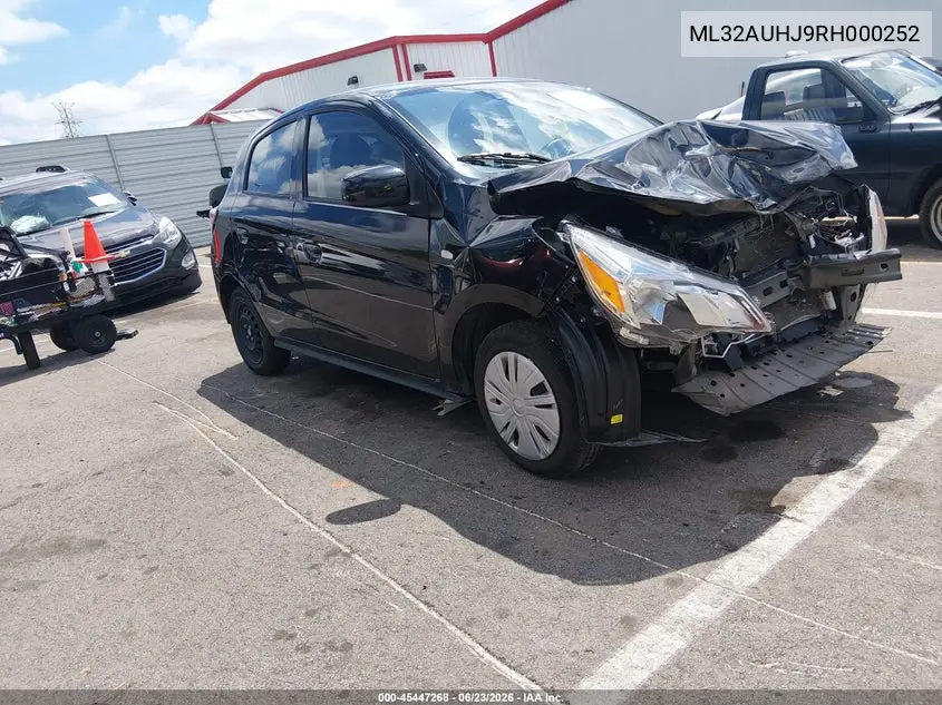 2024 Mitsubishi Mirage Es/Le VIN: ML32AUHJ9RH000252 Lot: 45447268