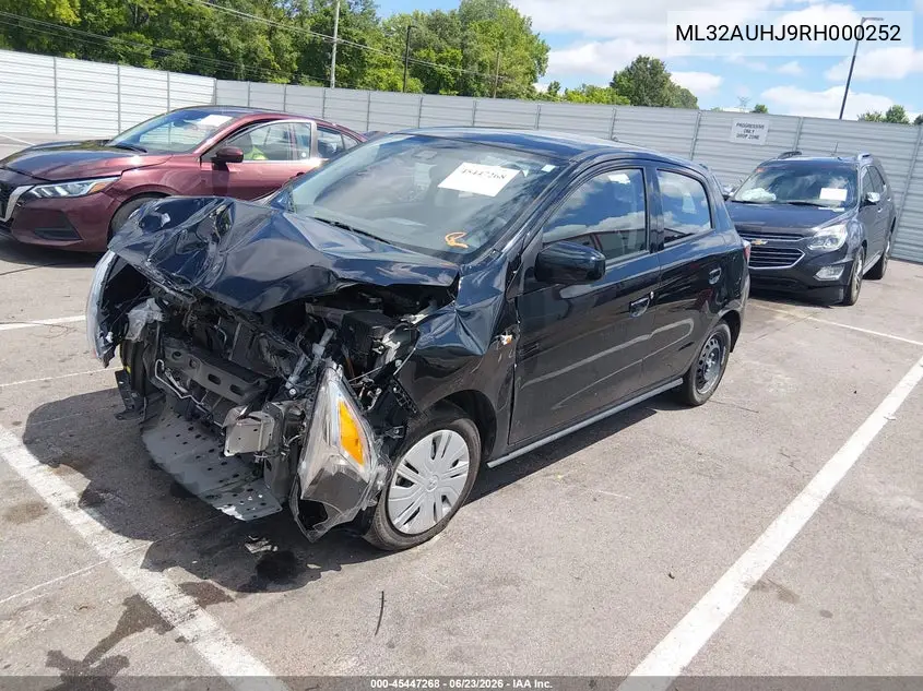 2024 Mitsubishi Mirage Es/Le VIN: ML32AUHJ9RH000252 Lot: 45447268