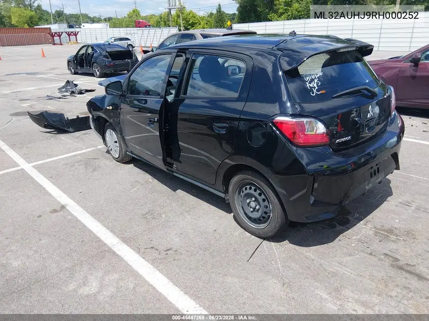 2024 Mitsubishi Mirage Es/Le VIN: ML32AUHJ9RH000252 Lot: 45447268
