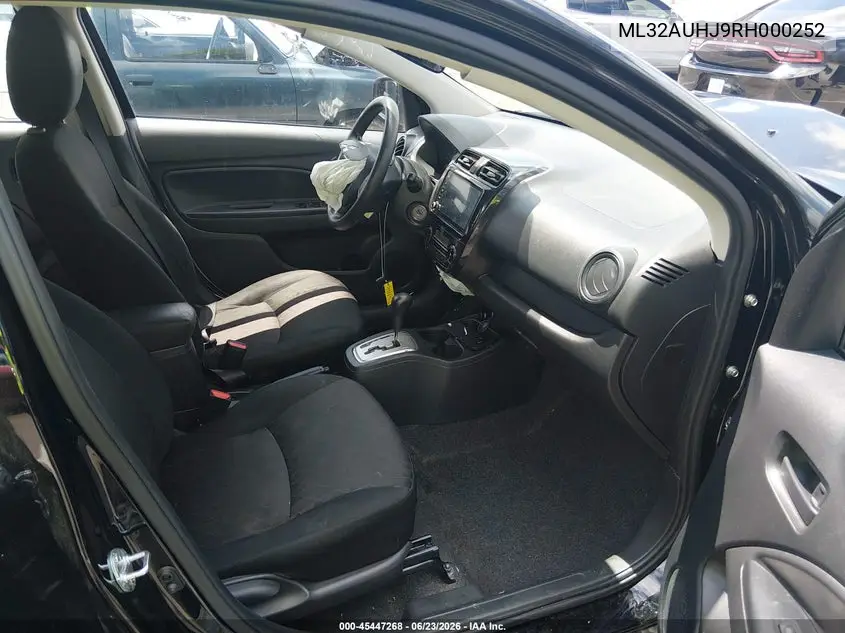 2024 Mitsubishi Mirage Es/Le VIN: ML32AUHJ9RH000252 Lot: 45447268