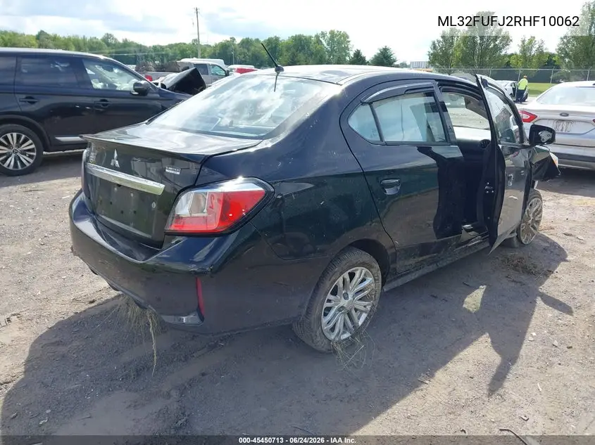 2024 Mitsubishi Mirage G4 Le VIN: ML32FUFJ2RHF10062 Lot: 45450713