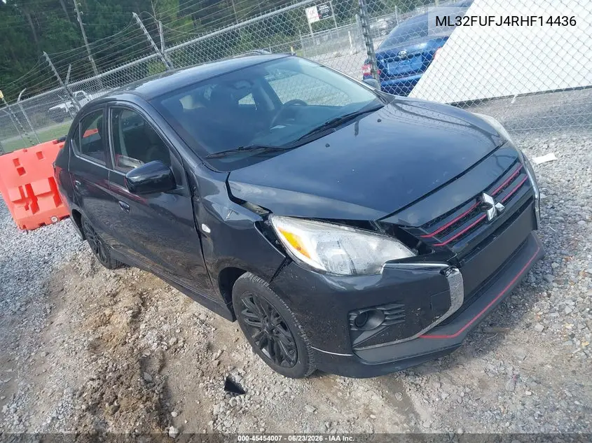 2024 Mitsubishi Mirage G4 Black Edition/Es/Le VIN: ML32FUFJ4RHF14436 Lot: 45454007
