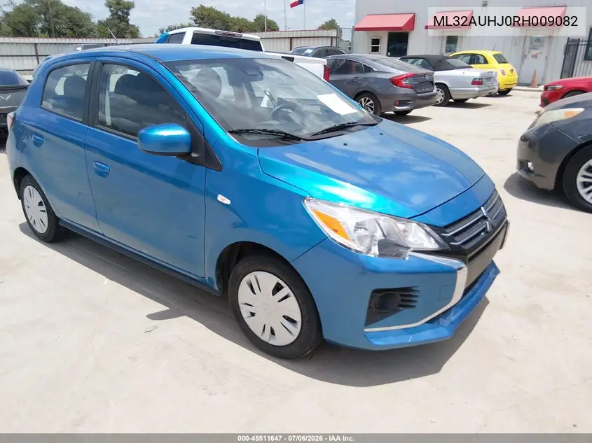 2024 Mitsubishi Mirage Es/Le VIN: ML32AUHJ0RH009082 Lot: 45511647