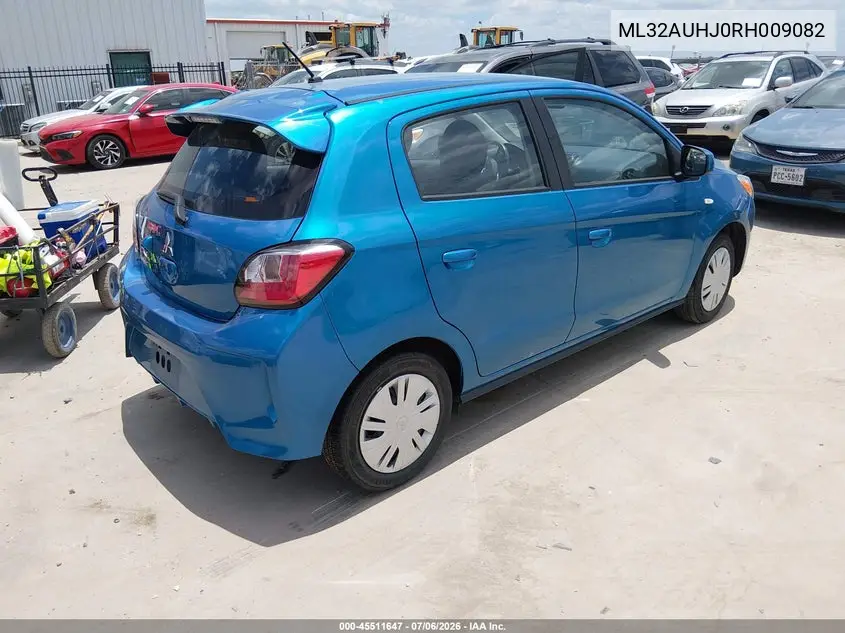 2024 Mitsubishi Mirage Es/Le VIN: ML32AUHJ0RH009082 Lot: 45511647