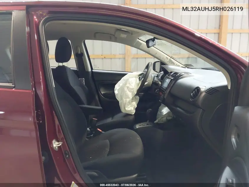 2024 Mitsubishi Mirage Le VIN: ML32AUHJ5RH026119 Lot: 45532043