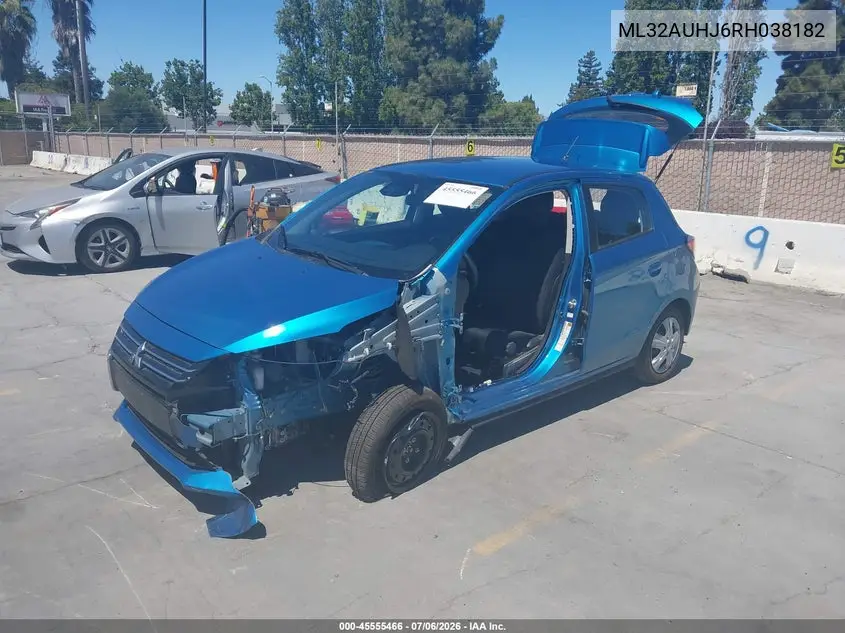 2024 Mitsubishi Mirage Es VIN: ML32AUHJ6RH038182 Lot: 45555466