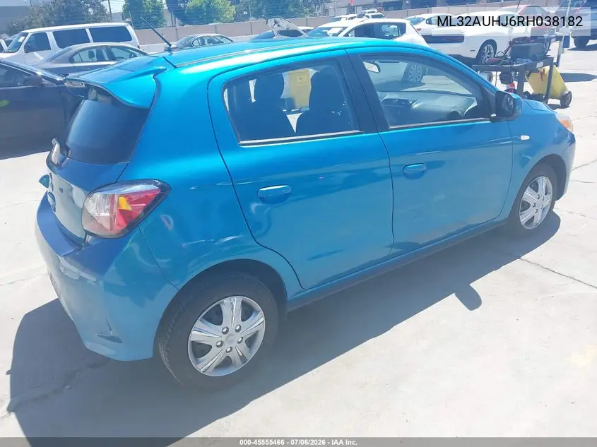 2024 Mitsubishi Mirage Es VIN: ML32AUHJ6RH038182 Lot: 45555466