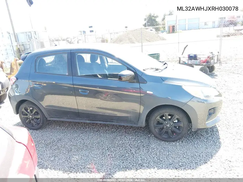2024 Mitsubishi Mirage Black Edition VIN: ML32AWHJXRH030078 Lot: 45560452