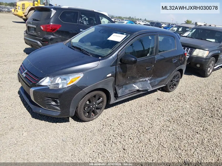 2024 Mitsubishi Mirage Black Edition VIN: ML32AWHJXRH030078 Lot: 45560452