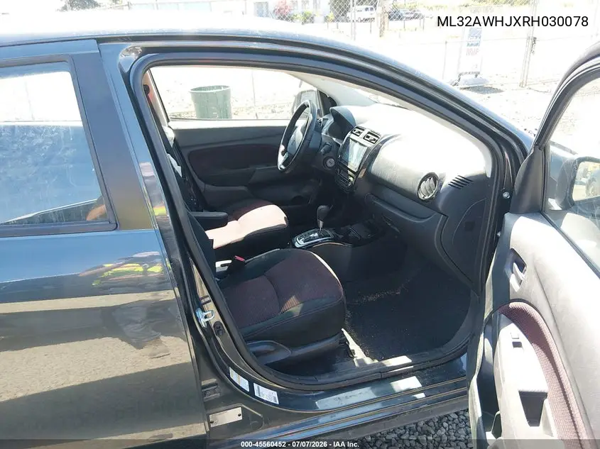 2024 Mitsubishi Mirage Black Edition VIN: ML32AWHJXRH030078 Lot: 45560452