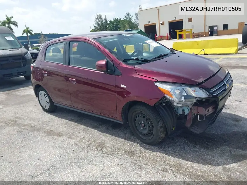 2024 Mitsubishi Mirage Es/Le VIN: ML32AUHJ7RH010505 Lot: 45562985