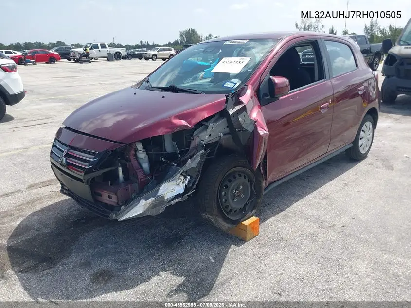 2024 Mitsubishi Mirage Es/Le VIN: ML32AUHJ7RH010505 Lot: 45562985