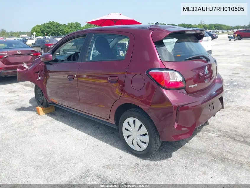 2024 Mitsubishi Mirage Es/Le VIN: ML32AUHJ7RH010505 Lot: 45562985
