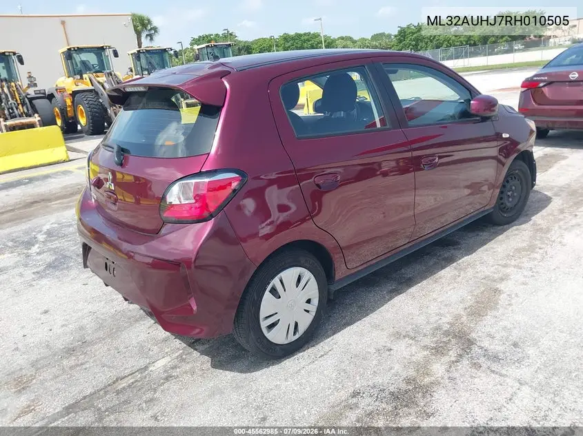 2024 Mitsubishi Mirage Es/Le VIN: ML32AUHJ7RH010505 Lot: 45562985