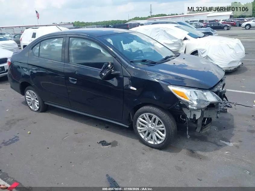 2024 Mitsubishi Mirage G4 Le VIN: ML32FUFJ6RHF01106 Lot: 45578035