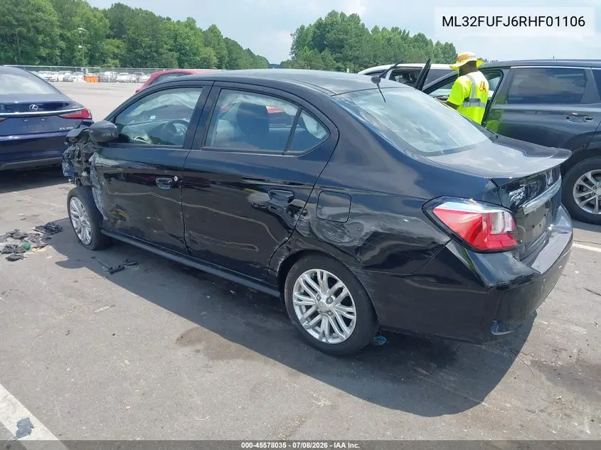2024 Mitsubishi Mirage G4 Le VIN: ML32FUFJ6RHF01106 Lot: 45578035