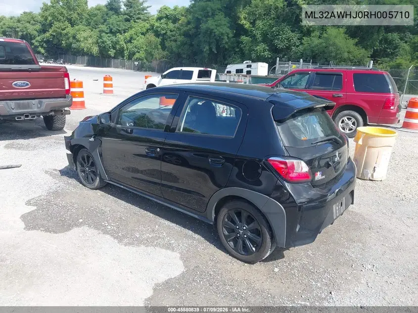 2024 Mitsubishi Mirage Black Edition VIN: ML32AWHJ0RH005710 Lot: 45580839