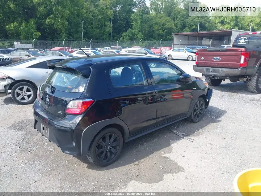 2024 Mitsubishi Mirage Black Edition VIN: ML32AWHJ0RH005710 Lot: 45580839