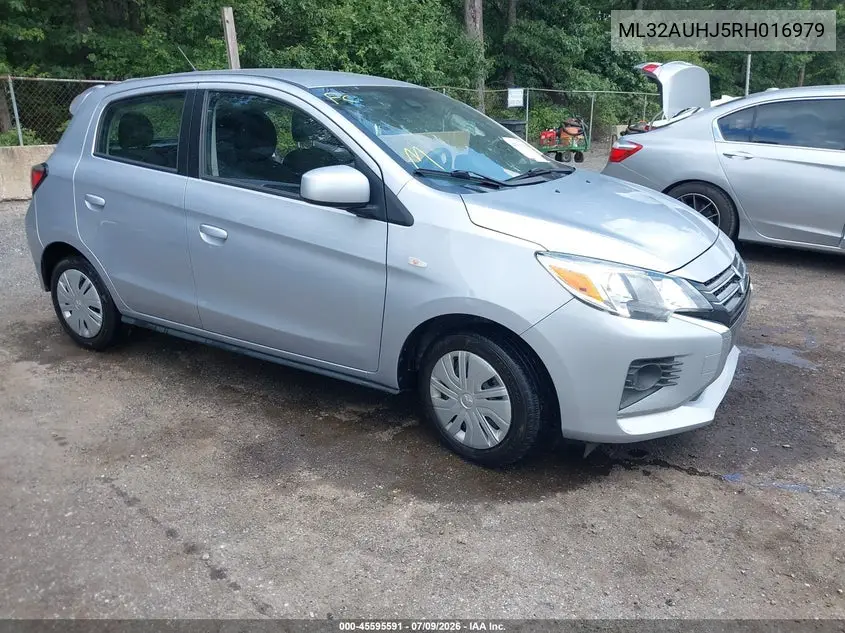 2024 Mitsubishi Mirage Es/Le VIN: ML32AUHJ5RH016979 Lot: 45595591