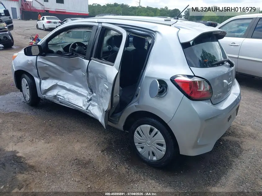 2024 Mitsubishi Mirage Es/Le VIN: ML32AUHJ5RH016979 Lot: 45595591