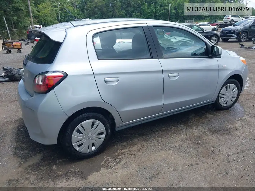 2024 Mitsubishi Mirage Es/Le VIN: ML32AUHJ5RH016979 Lot: 45595591