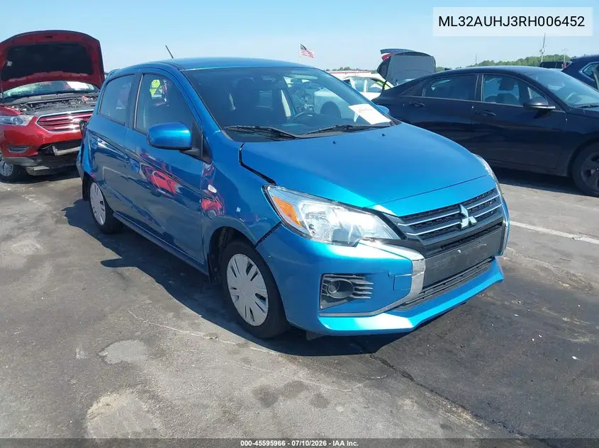 2024 Mitsubishi Mirage Es VIN: ML32AUHJ3RH006452 Lot: 45595966