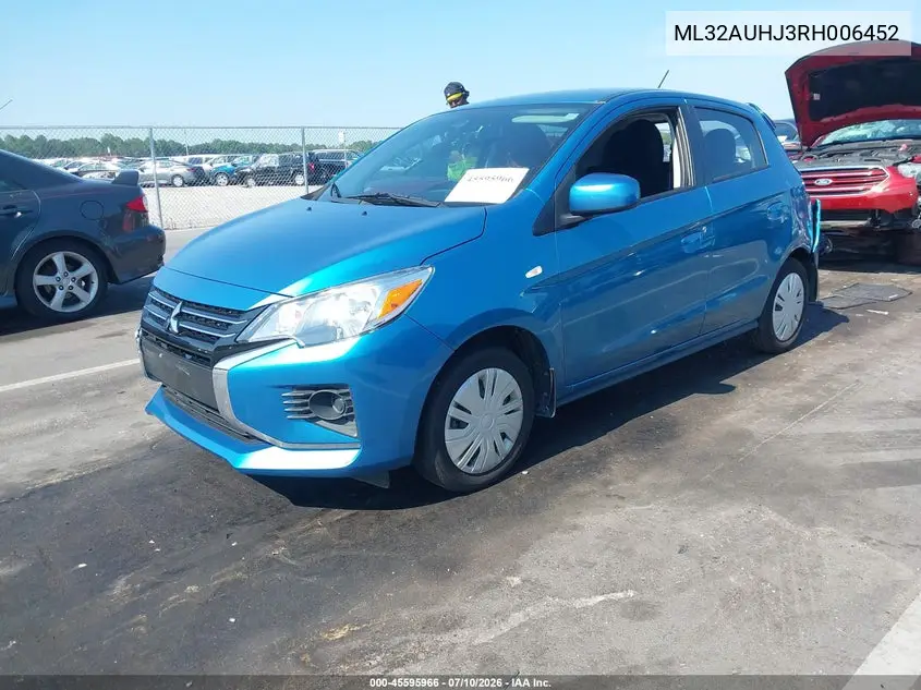 2024 Mitsubishi Mirage Es VIN: ML32AUHJ3RH006452 Lot: 45595966