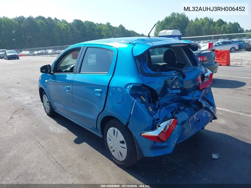 2024 Mitsubishi Mirage Es VIN: ML32AUHJ3RH006452 Lot: 45595966