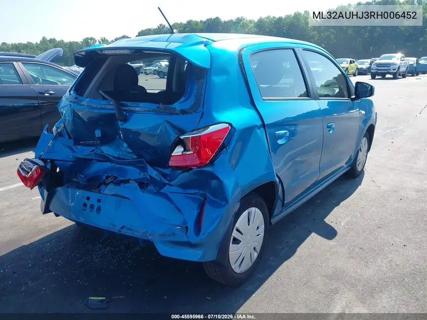2024 Mitsubishi Mirage Es VIN: ML32AUHJ3RH006452 Lot: 45595966