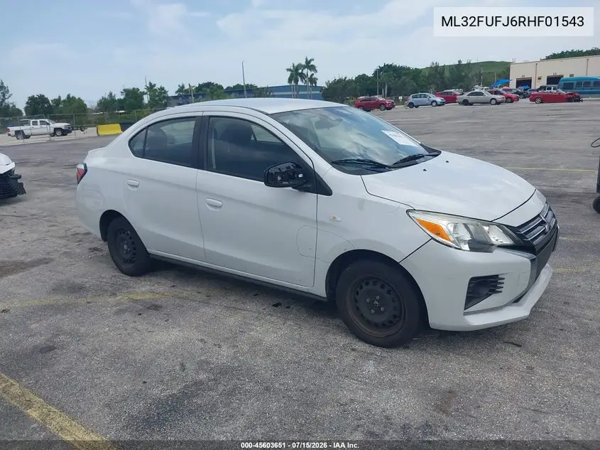 2024 Mitsubishi Mirage G4 Es VIN: ML32FUFJ6RHF01543 Lot: 45603651