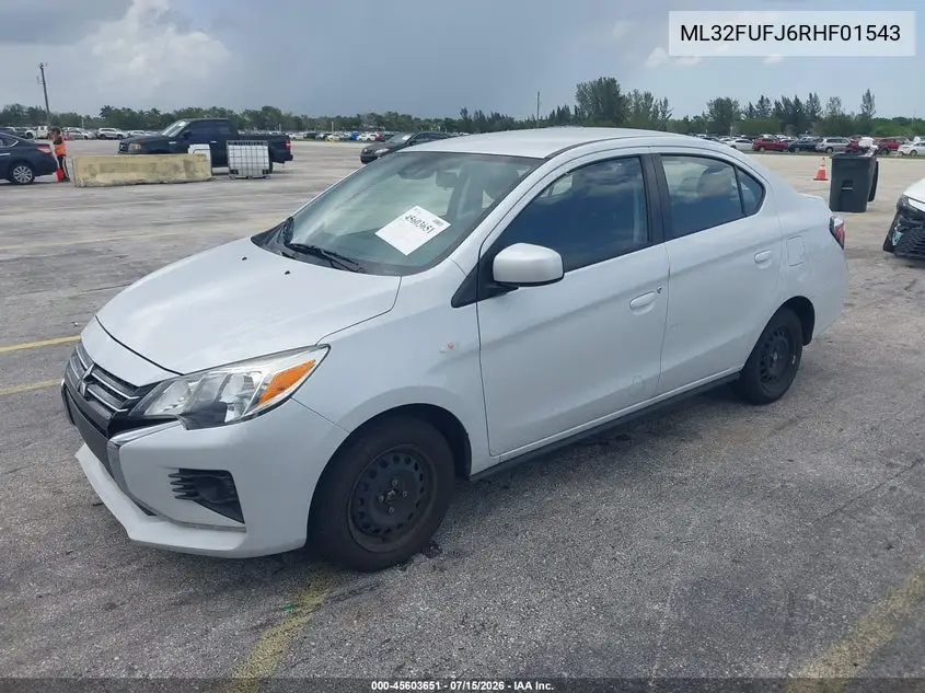 2024 Mitsubishi Mirage G4 Es VIN: ML32FUFJ6RHF01543 Lot: 45603651