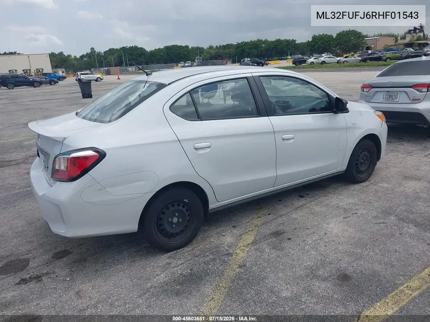 2024 Mitsubishi Mirage G4 Es VIN: ML32FUFJ6RHF01543 Lot: 45603651